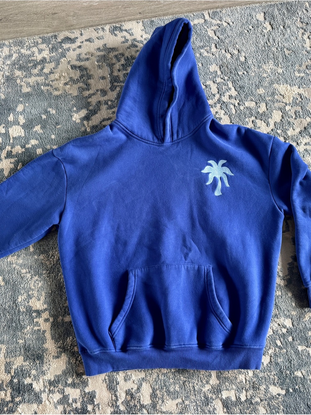 Pink palm puff hoodie